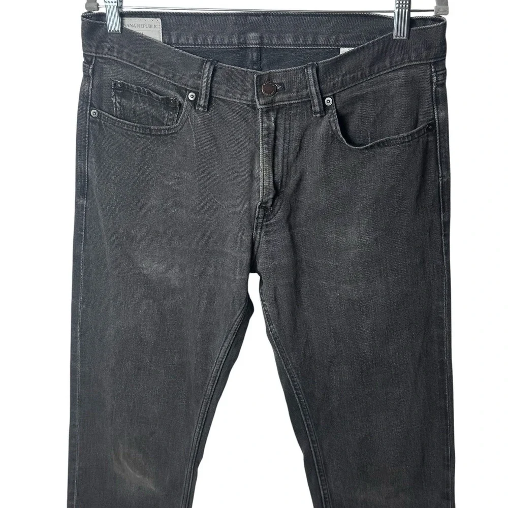 Banana Republic Slim Dark Gray Jeans Capsule Comfort Preppy‎ Chic Minimalist 33